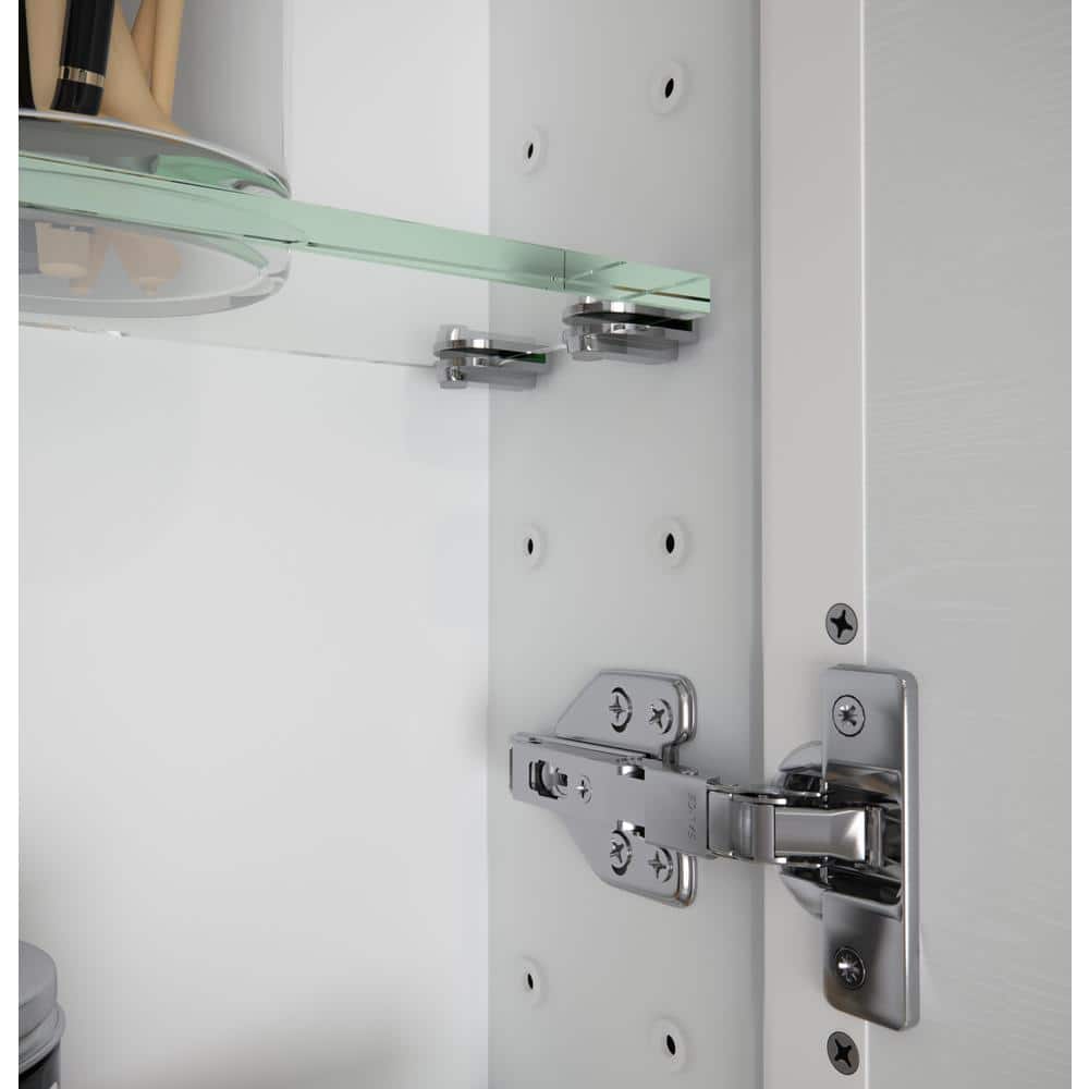 White Stainless Steel Recessed Medicine Cabinet with Adjustable Shelves