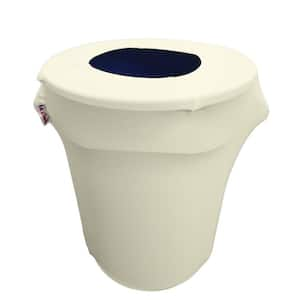 32 Gal. Round, Ivory Stretch Spandex Trash Can Cover