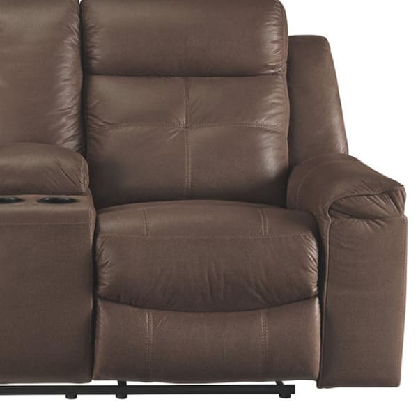 Benjara 40 in. Pillow Top Arm Polyester Rectangle Velvet Upholstery Sofa in Brown