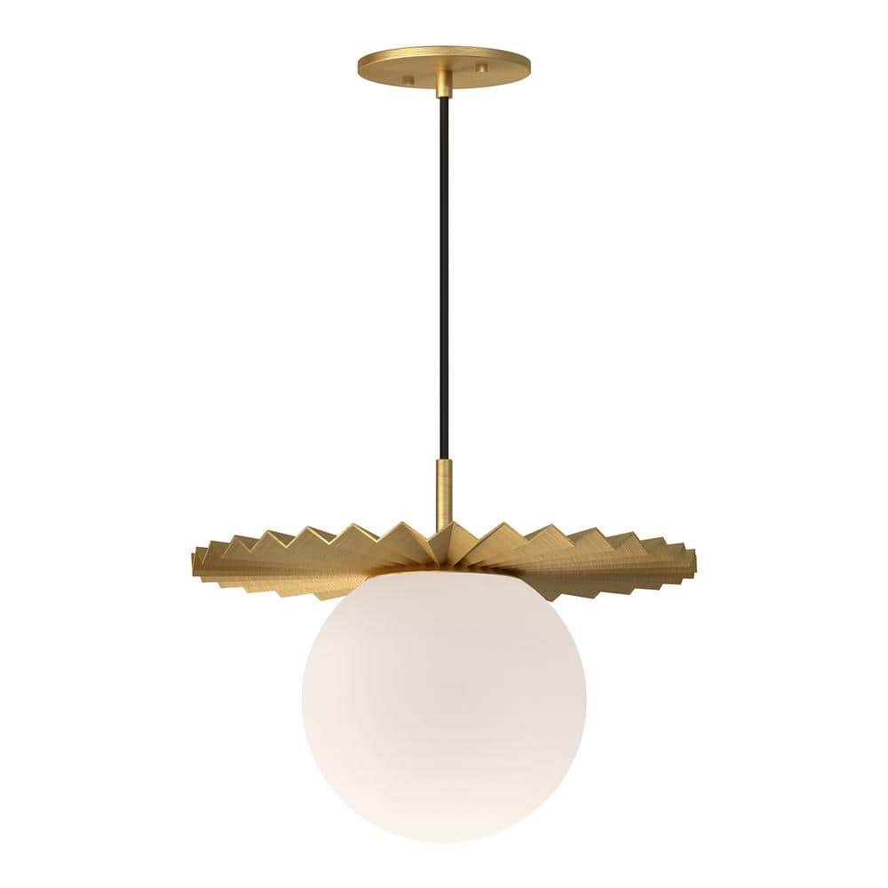 Brushed Gold and Opal Matte Glass Pendant Light