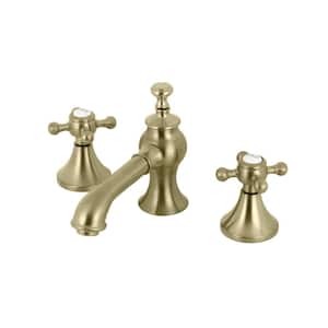 English Country 8 in. Widespread 2-Handle Bathroom Faucet in Brushed Brass