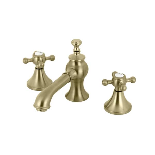 Kingston Brass English Country 8 in. Widespread 2-Handle Bathroom Faucet in Brushed Brass
