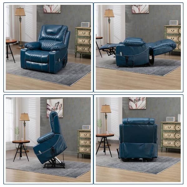 YOFE Oversized Dual Motor 180° Lying Flat Blue Breathable Leather
