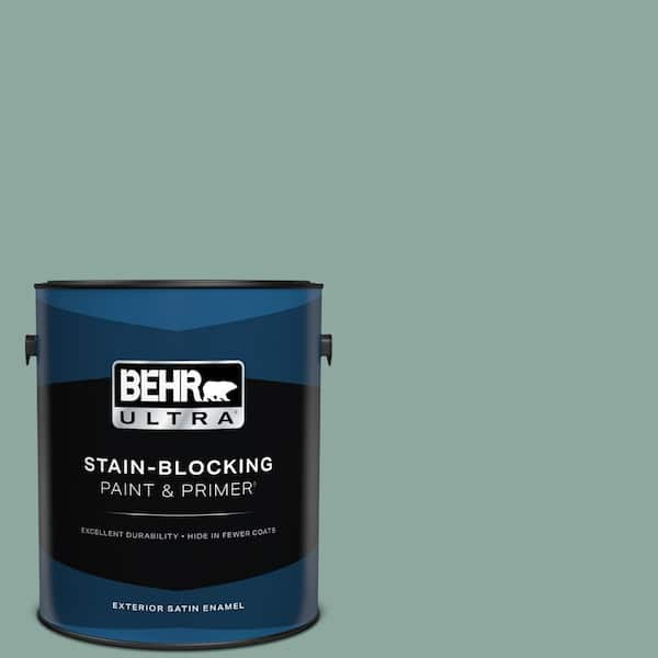 BEHR ULTRA 1 gal. #S430-4 Green Meets Blue Satin Enamel Exterior Paint & Primer