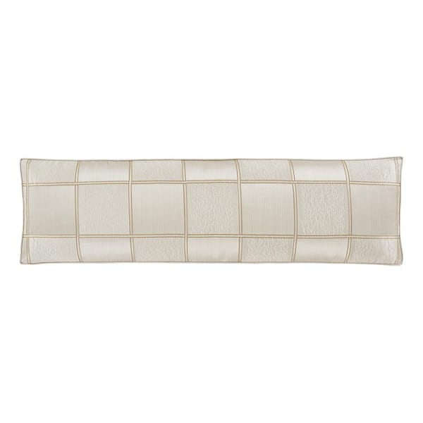 Unbranded Benton Polyester Ivory Bolster Decorative Throw Pillow 15 in. X 52 in.