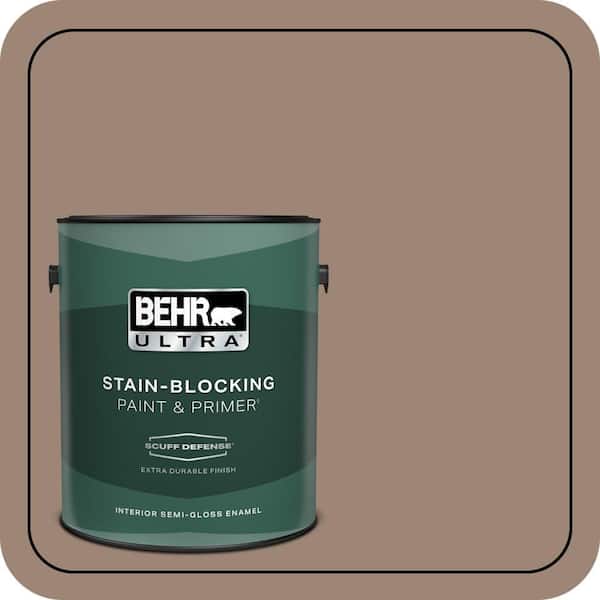 BEHR ULTRA 1 gal. #PPU5-16 Earthnut Extra Durable Semi-Gloss Enamel Interior Paint & Primer