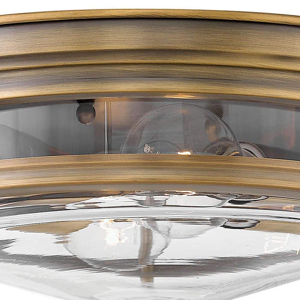 Hadley Dual-Light Brushed Bronze Flush Mount with Clear Glass