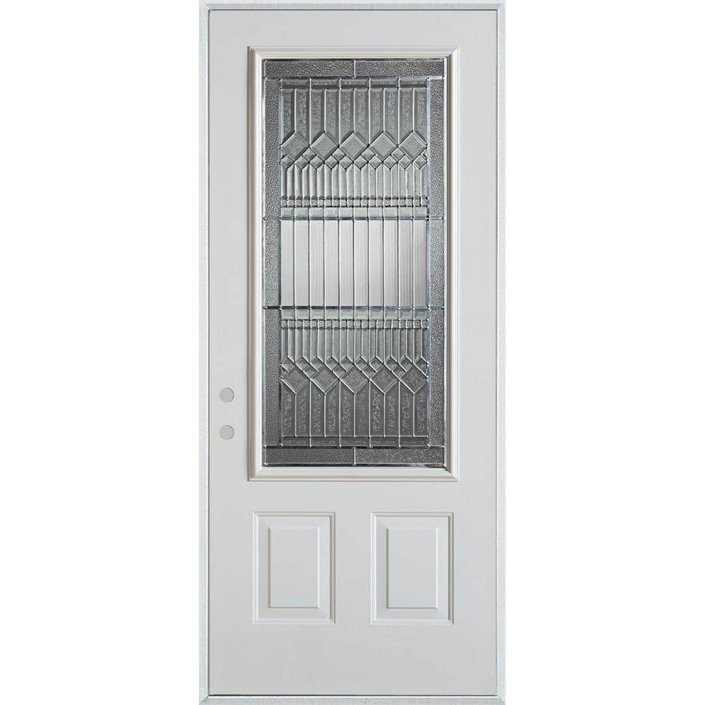 Dusco Lanza 36 in. x 80 in. Right-Hand/Inswing 3/4 Lite Decorative ...
