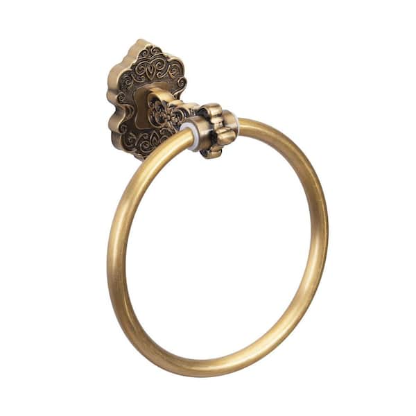 Vintage Antique Brass Bathroom Towel Ring, Wall Mount Heavy Duty Aluminum Hand Towel Holder