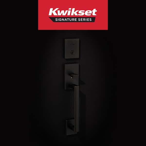 San Clemente Low Profile Venetian Bronze Single Cylinder Entry Door Handleset w Halifax Door Handle ft SmartKey Security