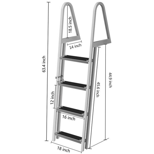 VEVOR Dock Ladder 4 Step 350 lbs. Load Removable Aluminum Pontoon