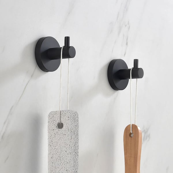 Bathroom Accessories J-Hook Robe/Towel Hook 3PCS in Matte Black