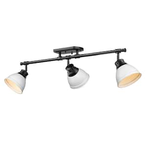 Duncan 35.375 in. 3-Light Matte Black Semi-Flush Mount