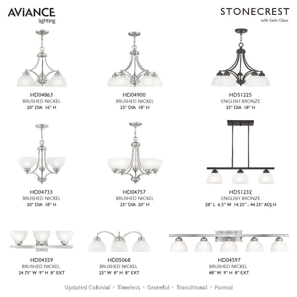 Somerset Brushed Nickel 3-Light Chandelier with Satin Glass