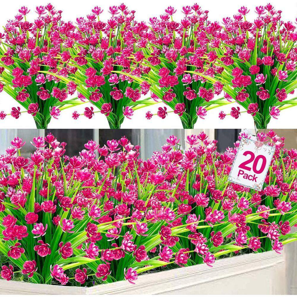 Indoor/Outdoor 12.5 in. Red Magenta Artificial Other Daffodil
