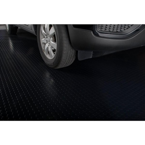 Coin 10 ft. x 24 ft. Midnight Black Commercial Grade Vinyl Garage Flooring Cover and Protector