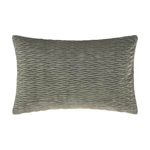 Toulhouse Ripple Charcoal Polyester Lumbar Decorative Throw Pillow Cover 14 x 40 in.
