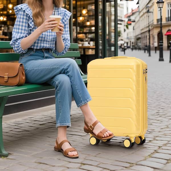 23-24 DEICE BANK YELLOW LGR/BL 新品未使用 Boyel Living 2-Piece Yellow ABS Plastic Hardside Spinner Luggage