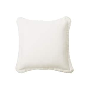 Washed Linen Cream Flange 26 in. x 26 in. Euro Sham