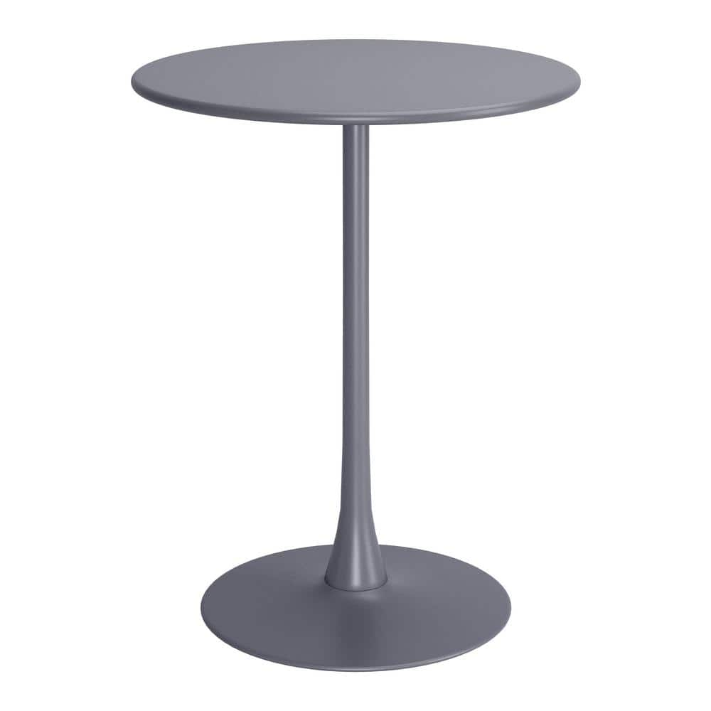 Soleil Outdoor Collection Gray Round Steel Outdoor Bar Table -  ZUO, 704034