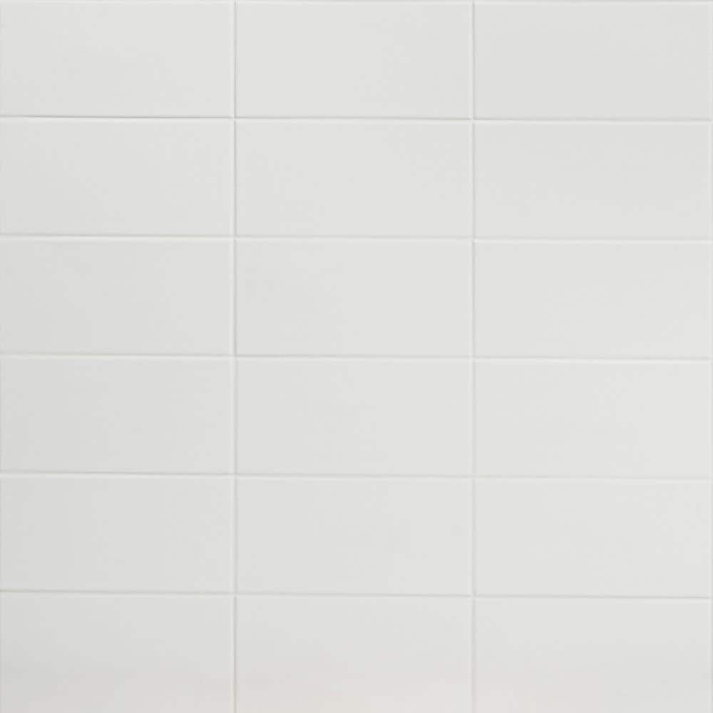Tarin 4" x 8" White Matte Ceramic Subway Tile