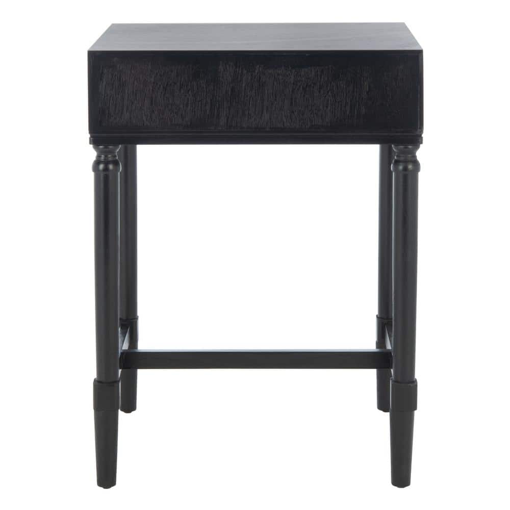Estella Rustic Black Wood & Metal 1-Drawer Accent Table