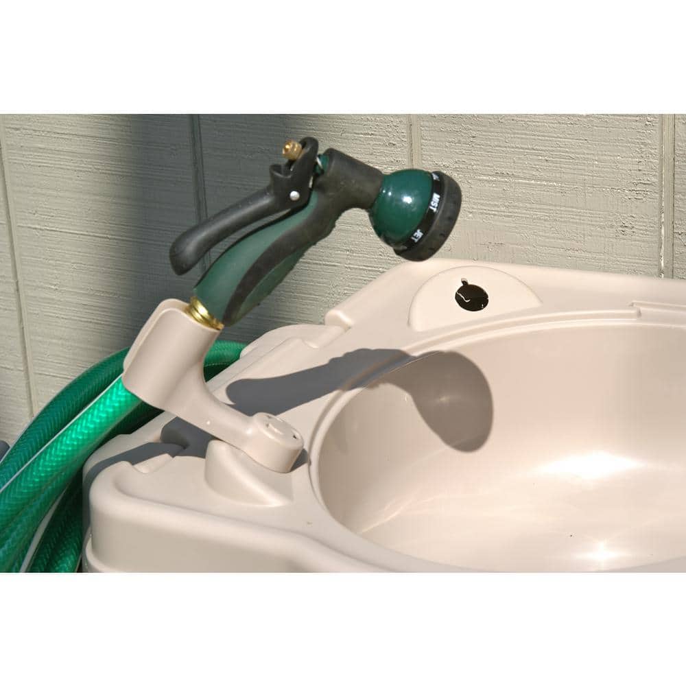 Large Beige Plastic Outdoor Garden Sink with Drain