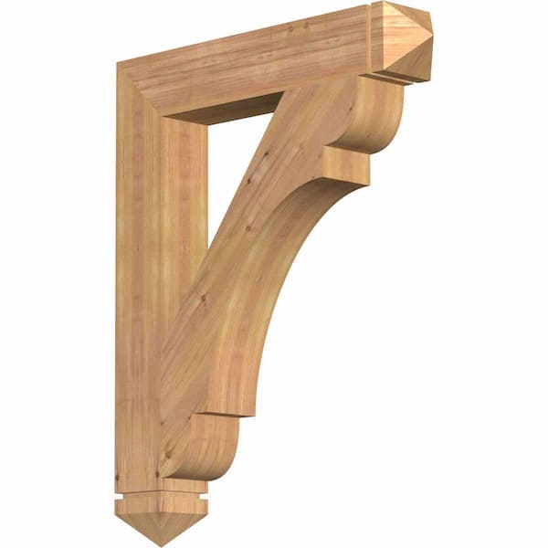 Ekena Millwork 5.5 in. x 40 in. x 32 in. Western Red Cedar Olympic Arts and Crafts Smooth Bracket
