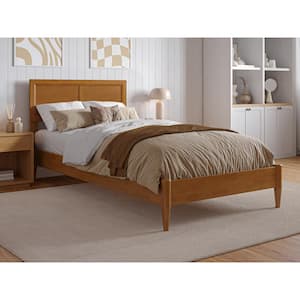 Sophia Light Toffee Natural Bronze Solid Wood Frame Twin XL Low Profile Platform Bed