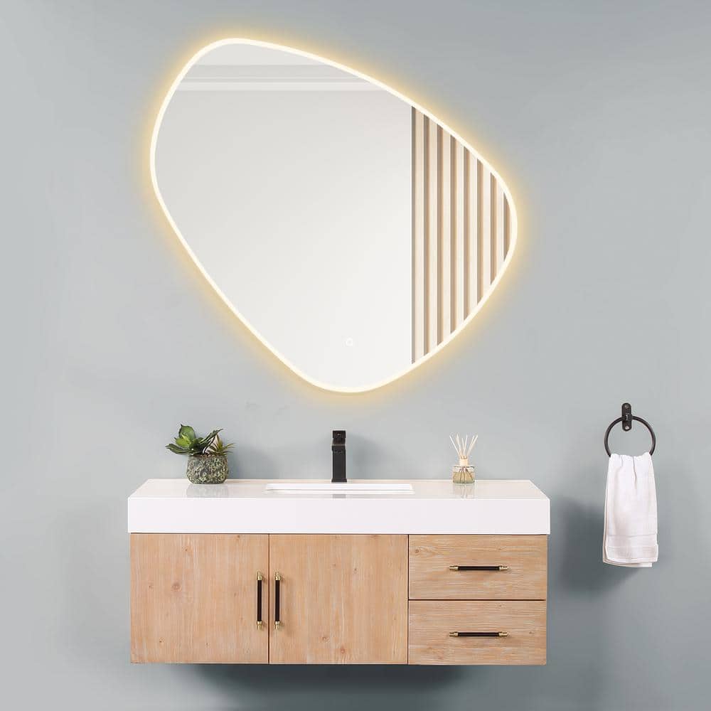 Rasso 32" Frameless LED Lighted Bathroom Vanity Mirror