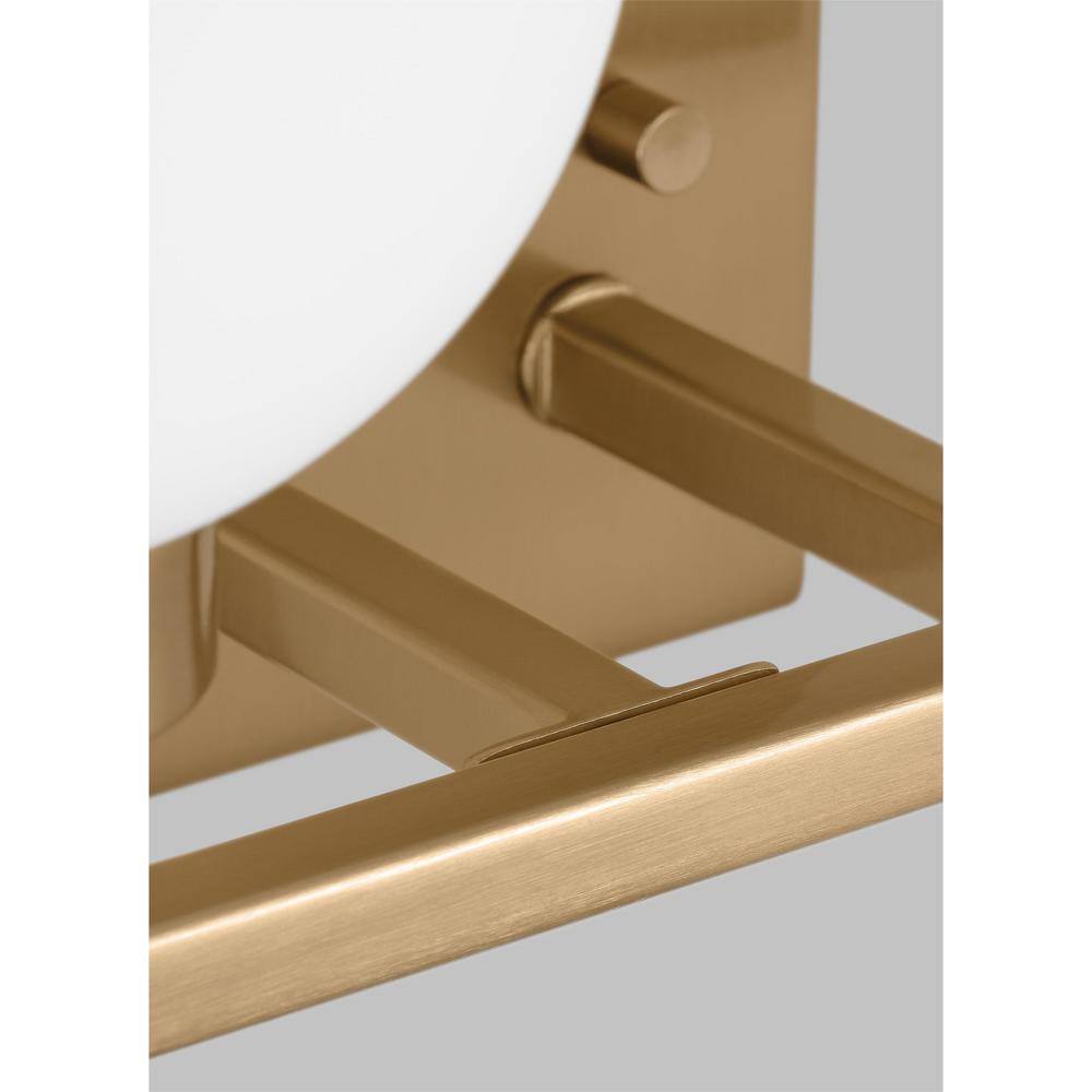 Clybourn Satin Brass 2-Light Vanity with Milk Glass Shades