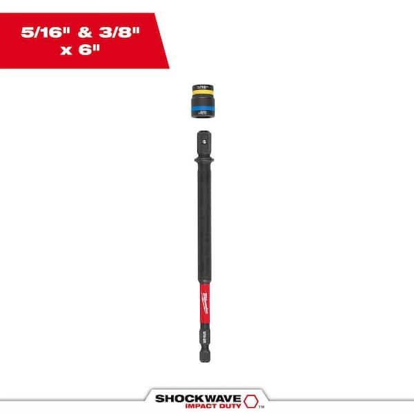 SHOCKWAVE Impact Duty 5/16 and 3/8 X 6 in. QUIK-CLEAR 2 in 1 Magnetic Nut Driver
