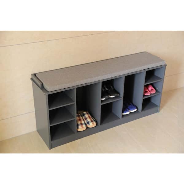 DINZI LVJ Shoe Storage Bench with Cushion, Cubby Shoe Rack with 9 Cubb –  SHANULKA Home Decor