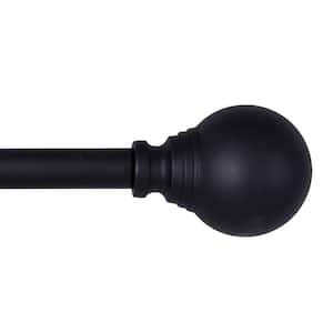 Fast Fit Easy Install Dryden 36 in. - 66 in. Adjustable Single Curtain Rod 5/8 in. Dia., Black with Ball Finials