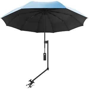 2.5 ft. Beach Umbrella with Adjustable Universal Clamp for Stroller, Bleacher, Patio, Fishing, BBQ Parties, Blue