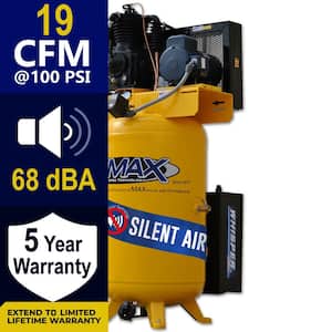 Industrial PLUS 80 Gal. 5 HP 1-Phase Silent Air Electric Air Compressor with pressure lubricated pump