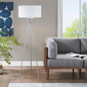 Pacific 66.5 in. Silver Smart Dimmable Standard Floor Lamp