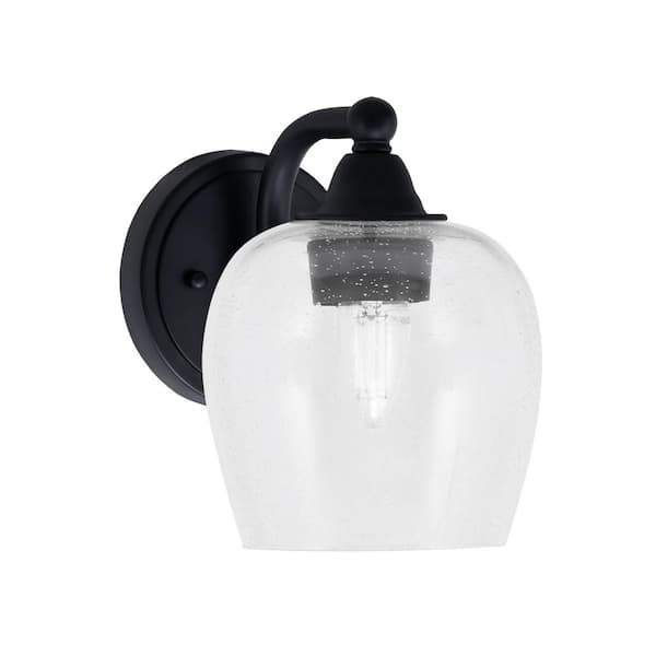 Unbranded Madison 6 in. 1-Light Matte Black Wall Sconce with Standard Shade