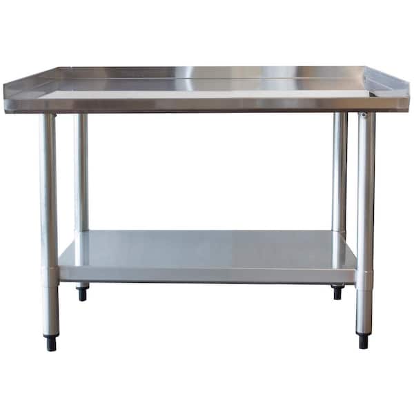 Sportsman 24 in. x 36 in. Upturned Edge Stainless Steel Kitchen Utility Table