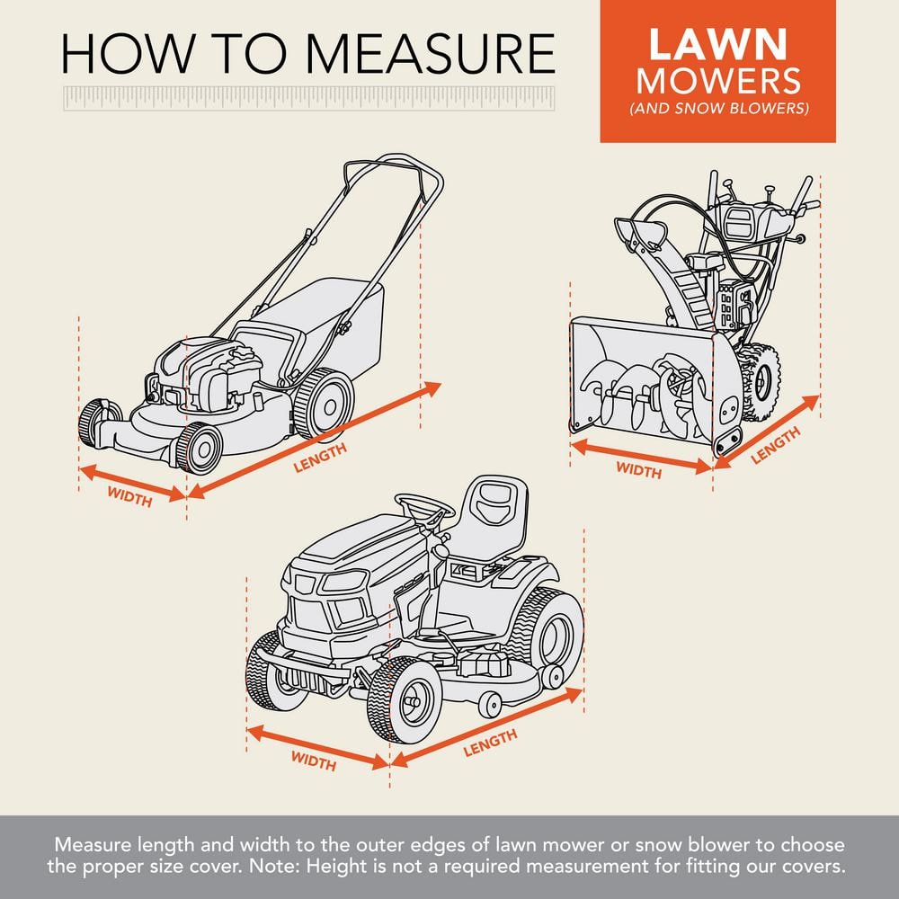 Gray Waterproof Polyester Riding Lawnmower Cover, 82"L x 50"W x 47"H