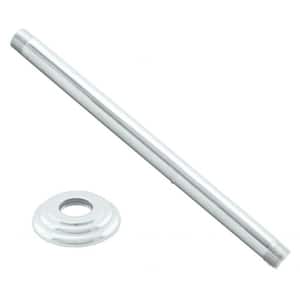 1/2 in. IPS x 12 in. Round Ceiling Mount Shower Arm with Flange, Powder Coat White