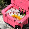 Gilati Pink 55 qt. Portable Chest Cooler, Leak-Proof Outdoor Insulated Cooler with Handle and Wheels for Camping, Beach, Boat KMCC45P