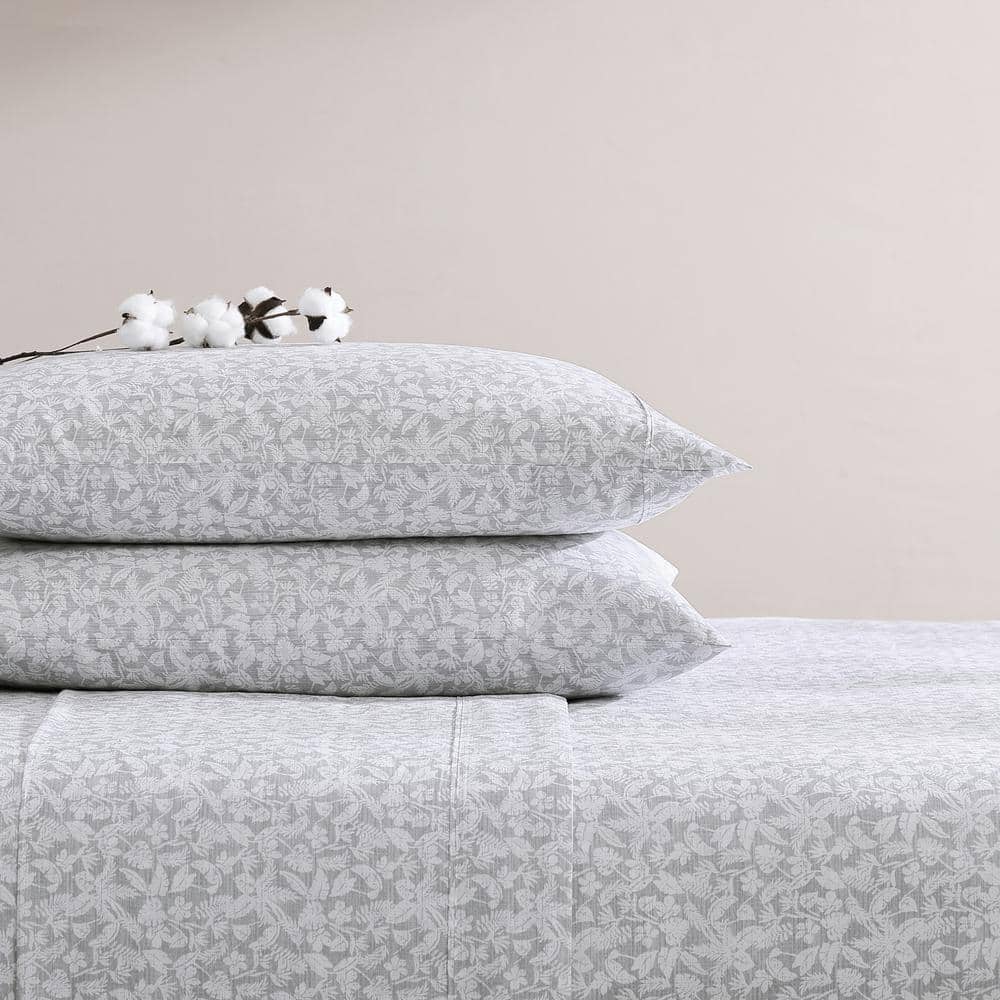 Koya Bay Gray King Cotton Percale Sheet Set