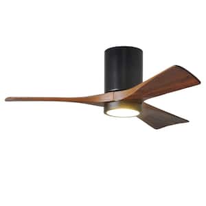 Irene 42 in. LED Indoor/Outdoor Damp Matte Black Ceiling Fan with Light with Remote Control, Wall Control