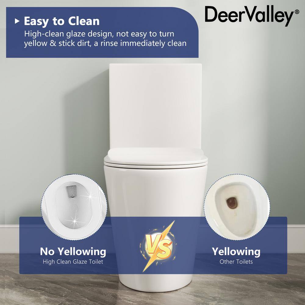 White Ceramic Elongated Dual Flush Toilet with ADA Seat Height