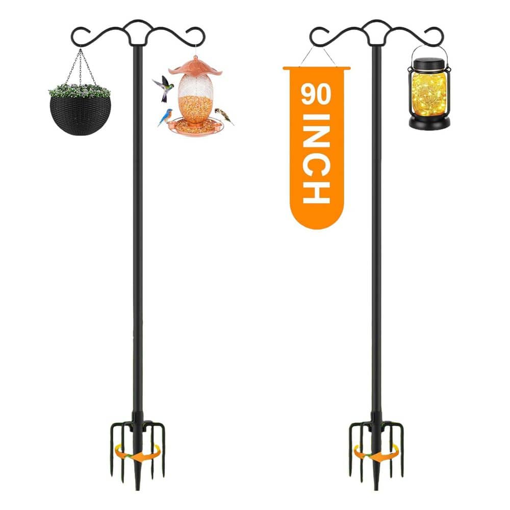 90 in. Plastic Shepherds Hooks Rust Resistant Outdoor Poles with 5-Prong Base for Bird Feeders, Lanterns, String Lights price history on PriceWatchPro