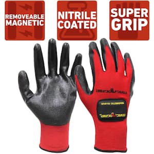 Extra-Large Nitrile Coated Gloves with 1-Removable Magnet (2-Pair)