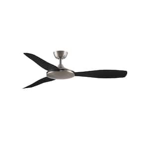 GlideAire 52 in. Indoor/Outdoor Brushed Nickel with Black Blades Ceiling Fan with Remote Control