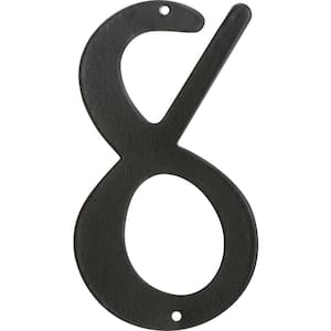 4 in. Black Nail-On Aluminum House Number 8
