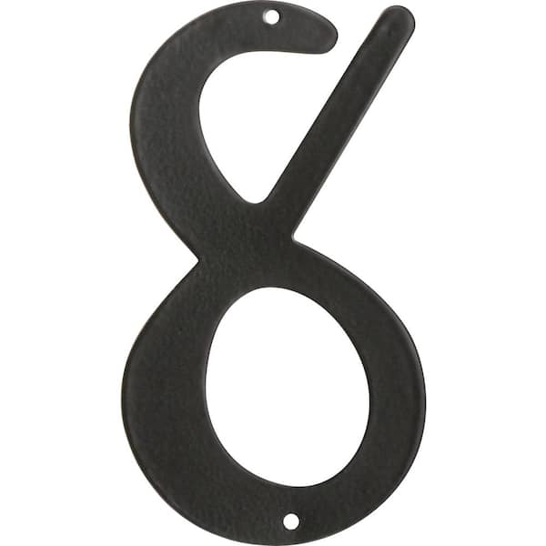 Everbilt 4 in. Black Nail-On Aluminum House Number 8